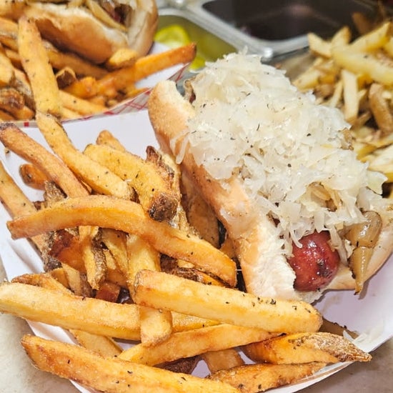 D11. Sauerkraut Dog w/ Fries